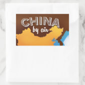 中国のビンテージ旅行ポスター 長方形シール (バッグ)