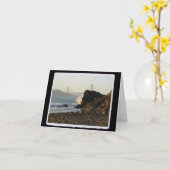 中国のビーチからのゴールデンゲート カード (黄色い花)