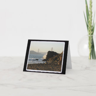 中国のビーチからのゴールデンゲート カード