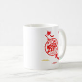 中国のフォークアート紙カッティングパターンタイガー年 コーヒーマグカップ (正面右)