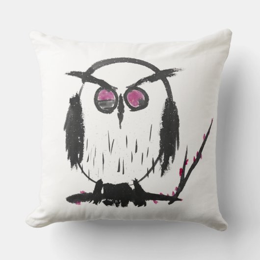 中国のフクロウ – 枕 (正面)