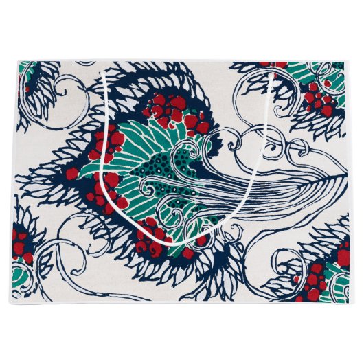 中国のフローラプリント抱き枕 ラージペーパーバッグ (正面)