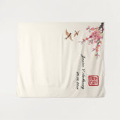 中国のフローラ結婚の背景 タペストリー (正面(横))