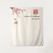 中国のフローラ結婚の背景 タペストリー (正面)