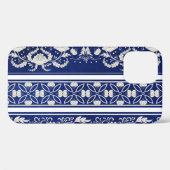 中国のフローラ青:ヴィンテージ水色縁ど Case-Mate iPhoneケース (裏面 (横))