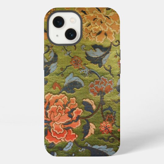 中国のブロケード緑 iPhoneケース (裏面)