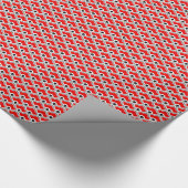 中国のホタテ、赤、グレー、黒と白 ラッピングペーパー (角)