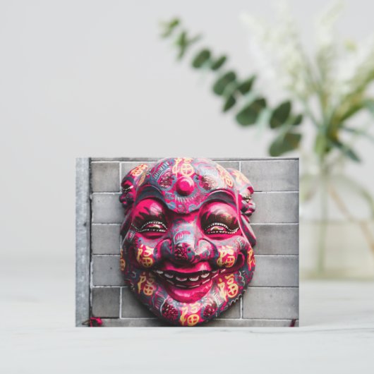 中国のマスクのポストカード ポストカード (スタンド正面)