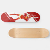 中国のマンガの女の子は旗-中国語で服を着ました スケートボード (横)