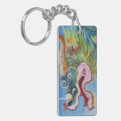 中国のライオンの守護壁画 キーホルダー (正面左)