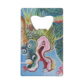 中国のライオンの守護壁画 クレジットカード栓抜き (正面)