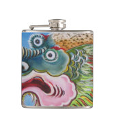 中国のライオンの守護壁画 フラスク (正面)