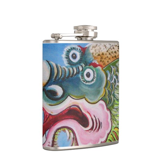 中国のライオンの守護壁画 フラスク (右)