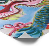 中国のライオンの守護壁画 ポスター (角)