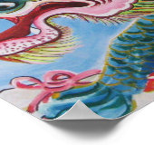 中国のライオンの守護壁画 ポスター (角)