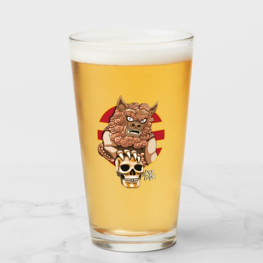 中国のライオンの守護者 – Foo Dog タンブラーグラス (ドリンク正面)