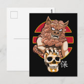 中国のライオンの守護者 – Foo Dog ポストカード (正面/裏面)