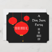 中国のランタンとディムサムのパーティー 招待状 (正面)