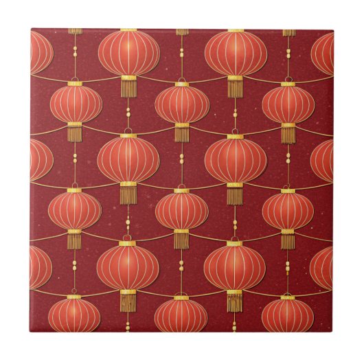 中国のランタンフェスティバル (7) タイル (正面)