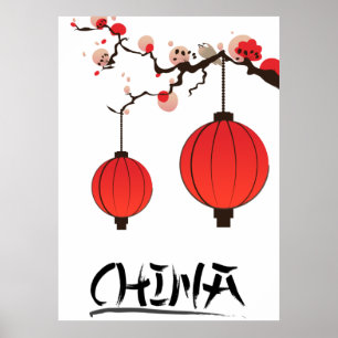 中国のランタン旅行ポスター印刷物 ポスター