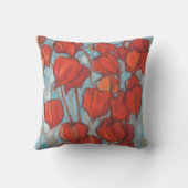 中国のランタン、フィサリス秋のフローラ絵画 クッション (裏面)