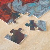 中国のランタン、フィサリス秋のフローラ絵画 ジグソーパズル (側面)