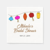 中国のランタン ブライダルシャワー スタンダードカクテルナプキン (正面)