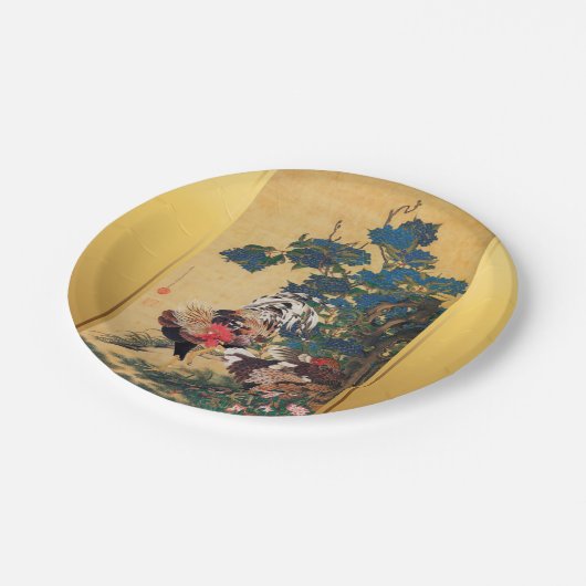 中国のルースター2017年日本の美術紙P ペーパープレート (アングル)