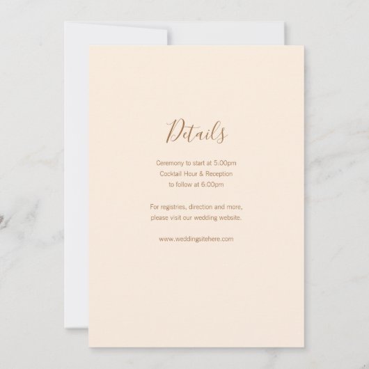 中国のヴィンテージフローリッシュフレーム結婚式招待状 招待状 (裏面)