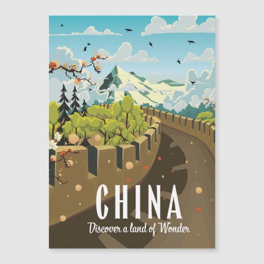 中国の万里の長城の旅行ポスター (正面)