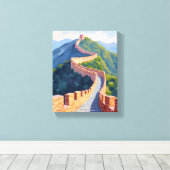 中国の万里の長城の絵 キャンバスプリント (インサイチュ (ウッドフロア))
