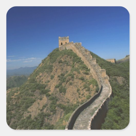 中国の万里の長城の風景 スクエアシール (正面)