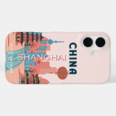 中国の上海の旅行 レトロなビンテージポスター Case-Mate iPhoneケース (裏面 (横))