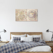 中国の世界地図 キャンバスプリント (インサイチュ (寝室))