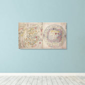 中国の世界地図 キャンバスプリント (インサイチュ (ウッドフロア))