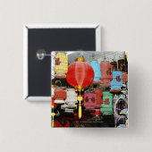 中国の中国のなランタン 缶バッジ (正面&裏面)