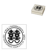 中国の二重の喜びのハートのカップルの返信住所 ラバースタンプ (押印)