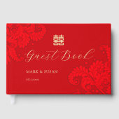 中国の伝統的な結婚式ゲストブック (赤) ゲストブック (正面)