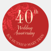 中国の伝統的な結婚記念日 ラウンドシール (正面)
