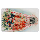 中国の伝統的な赤いウェディングドレスの花嫁 上海の月暦 マグネット (横)