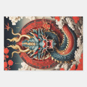 中国の伝統的な龍  ラッピングペーパーシート (正面)