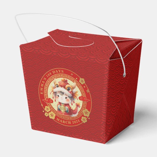 中国の伝統的ベビー100日百日 フェイバーボックス (裏面サイド)