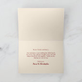 中国の伝統的結婚吉なペラナカン サンキューカード (内部)