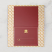 中国の伝統的結婚吉なペラナカン プレイスカード (外部開封)