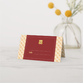 中国の伝統的結婚吉なペラナカン プレイスカード