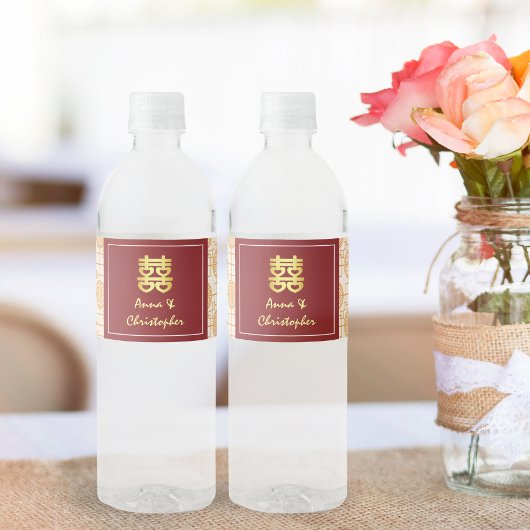 中国の伝統的結婚吉なペラナカン ペットボトルラベル