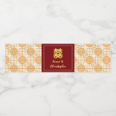 中国の伝統的結婚吉なペラナカン ペットボトルラベル (シングルラベル)