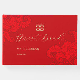 中国の伝統的結婚Guest Book(RED) ゲストブック