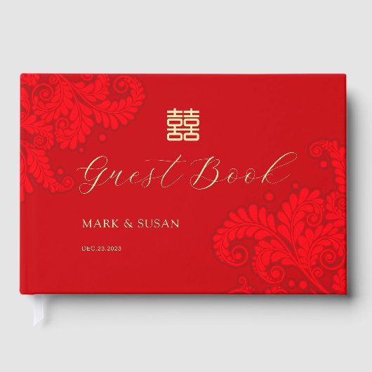 中国の伝統的結婚Guest Book(RED) ゲストブック (正面)