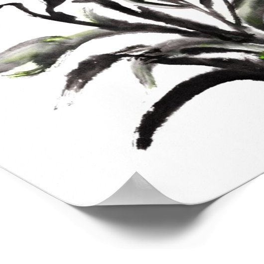 中国の伝統的絵画の花 ポスター (角)